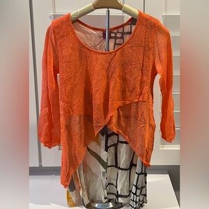 Save The Queen Orange and Black Blouse